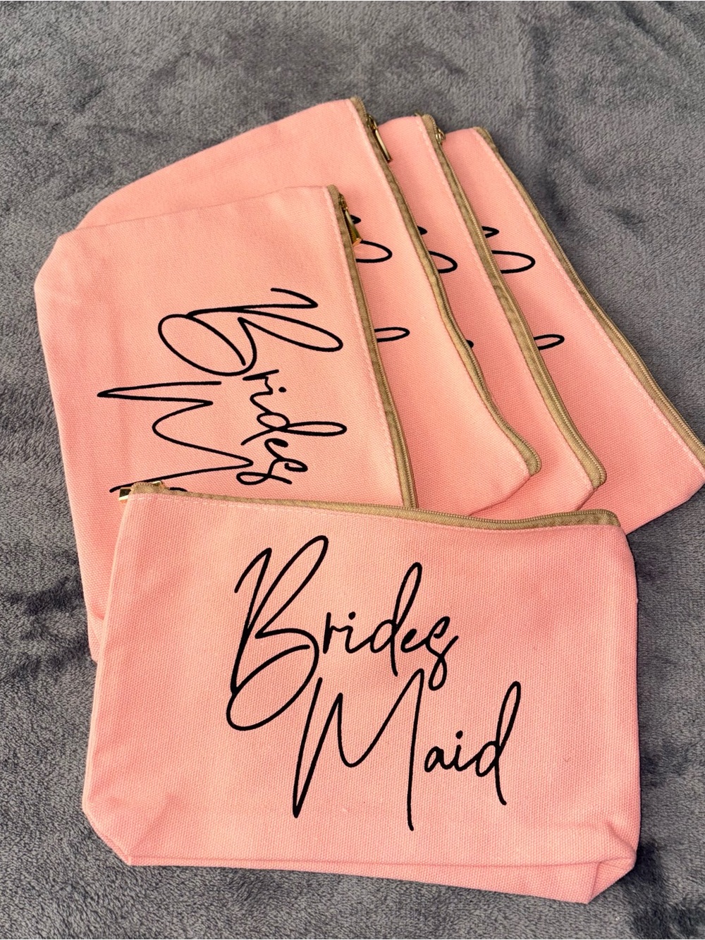 Bride Squad Pink 'Bridesmaid' Makeup Bag - Set of 5
